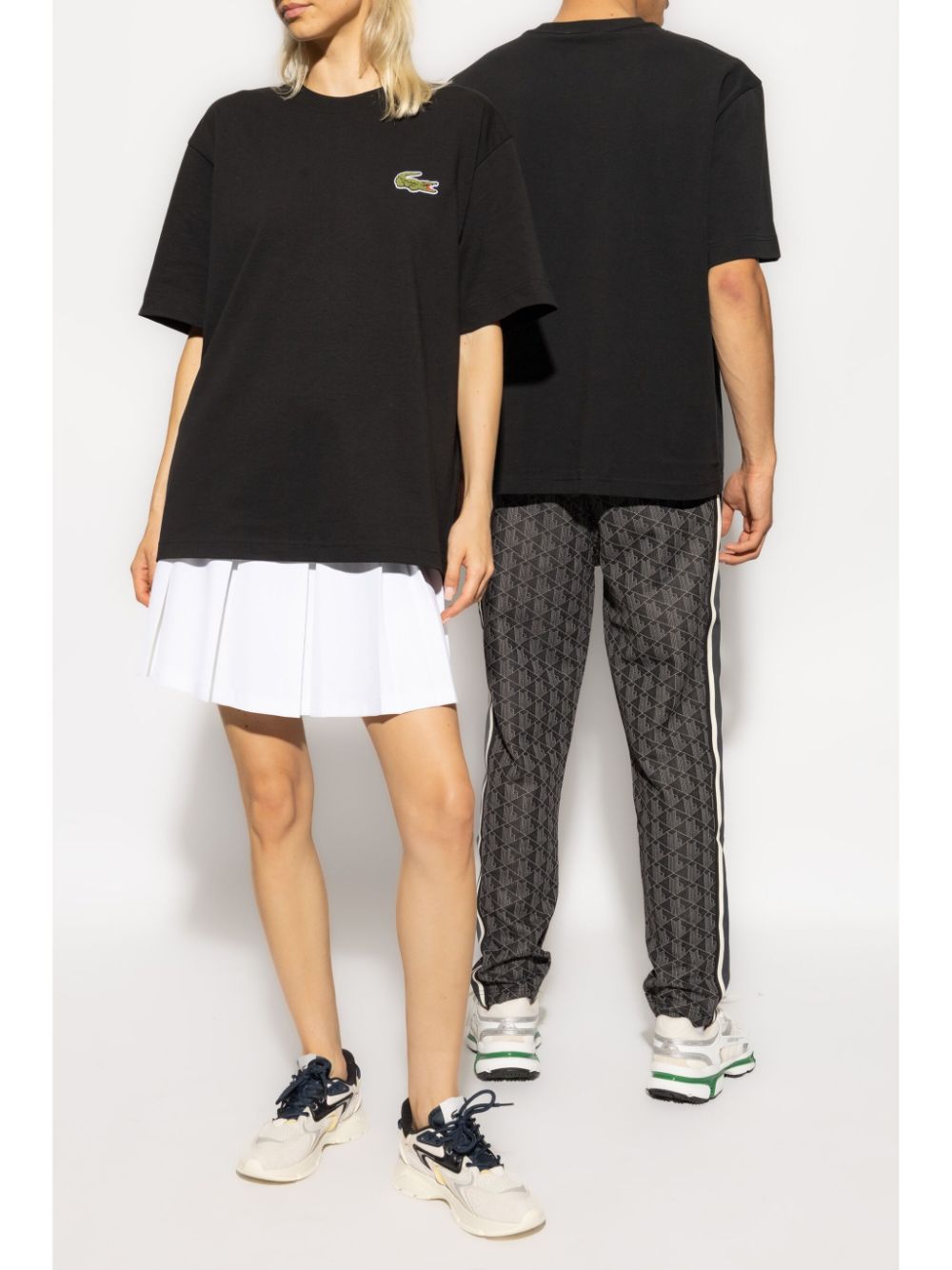 Maison-Kitsune T-Shirts Men Lacoste logo-embroidered T-shirt Black