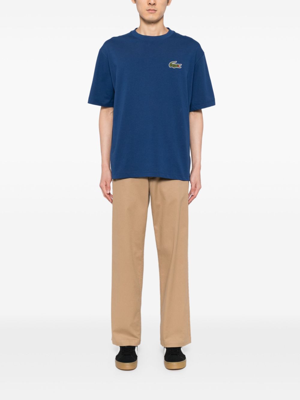 Lacoste logo-appliqué T-shirt Blue Men T-Shirts Maison-Kitsune