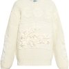 Men Knitted Sweaters Maison-Kitsune Lacoste x Lemarié floral-appliqué Sweater Neutrals