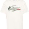 Men T-Shirts Maison-Kitsune Lacoste logo-embroidered T-shirt Neutrals