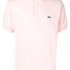 Maison-Kitsune Lacoste Embroidered Logo Polo Shirt Pink Men Polo Shirts