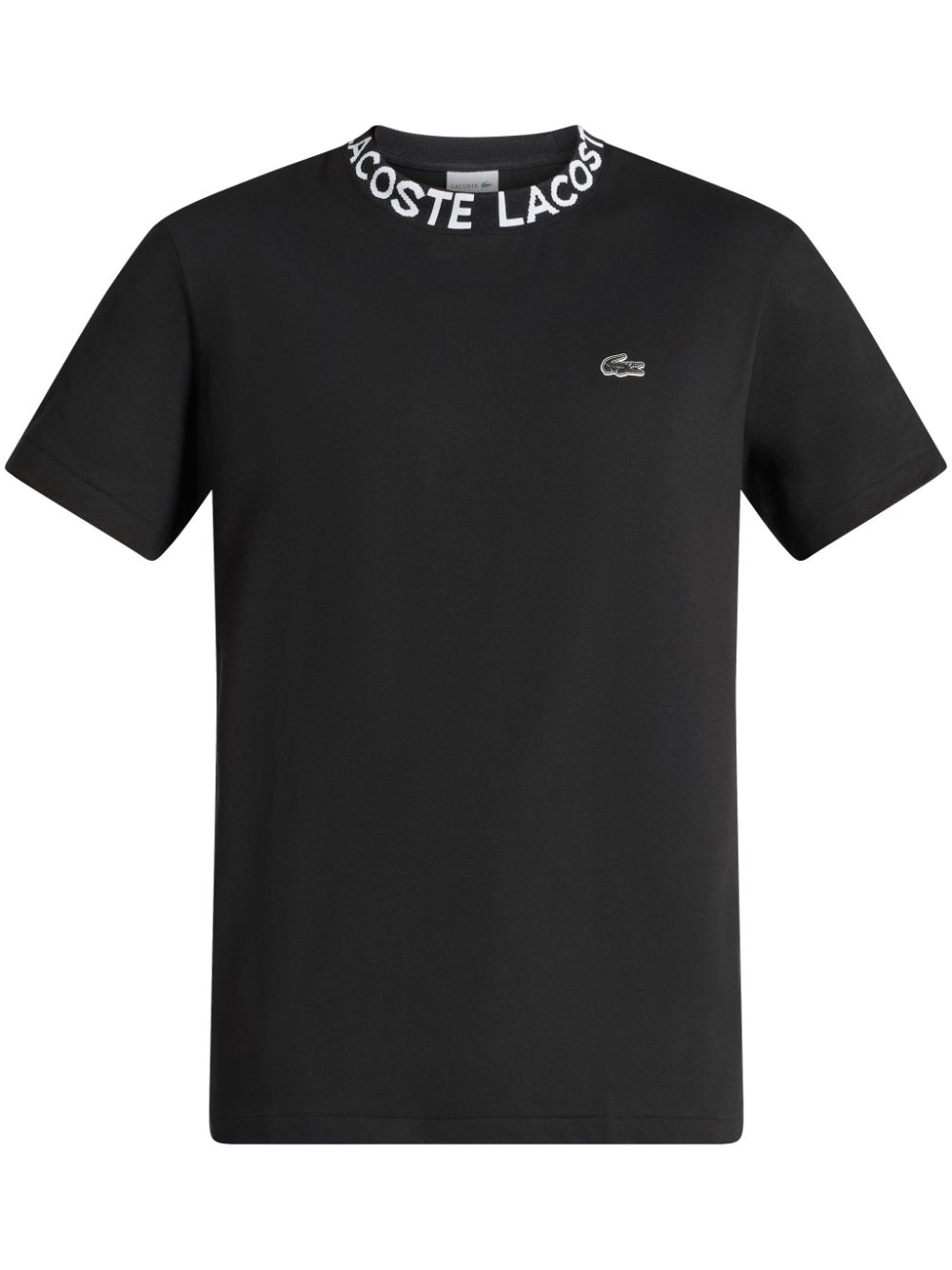 Maison-Kitsune Lacoste logo-collar Cotton Piqué T-shirt Black Men T-Shirts