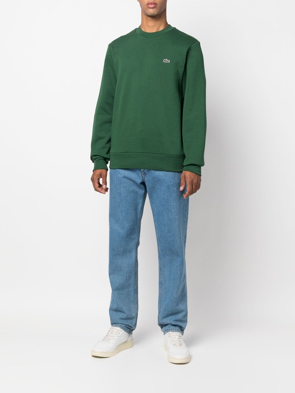 Lacoste logo-appliqué Sweatshirt Green Men Sweatshirts Maison-Kitsune