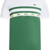 Lacoste logo-trim Striped T-shirt Green Men T-Shirts Maison-Kitsune