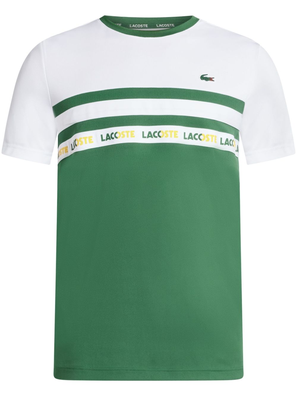 Lacoste logo-trim Striped T-shirt Green Men T-Shirts Maison-Kitsune