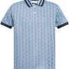Men Polo Shirts Maison-Kitsune Lacoste logo-embroidered monogram-jacquard Polo Shirt Blue