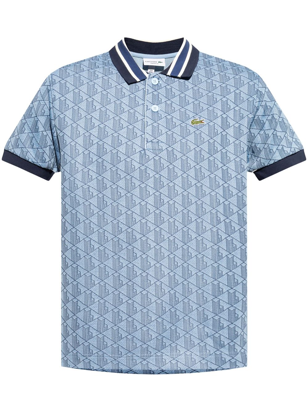 Men Polo Shirts Maison-Kitsune Lacoste logo-embroidered monogram-jacquard Polo Shirt Blue