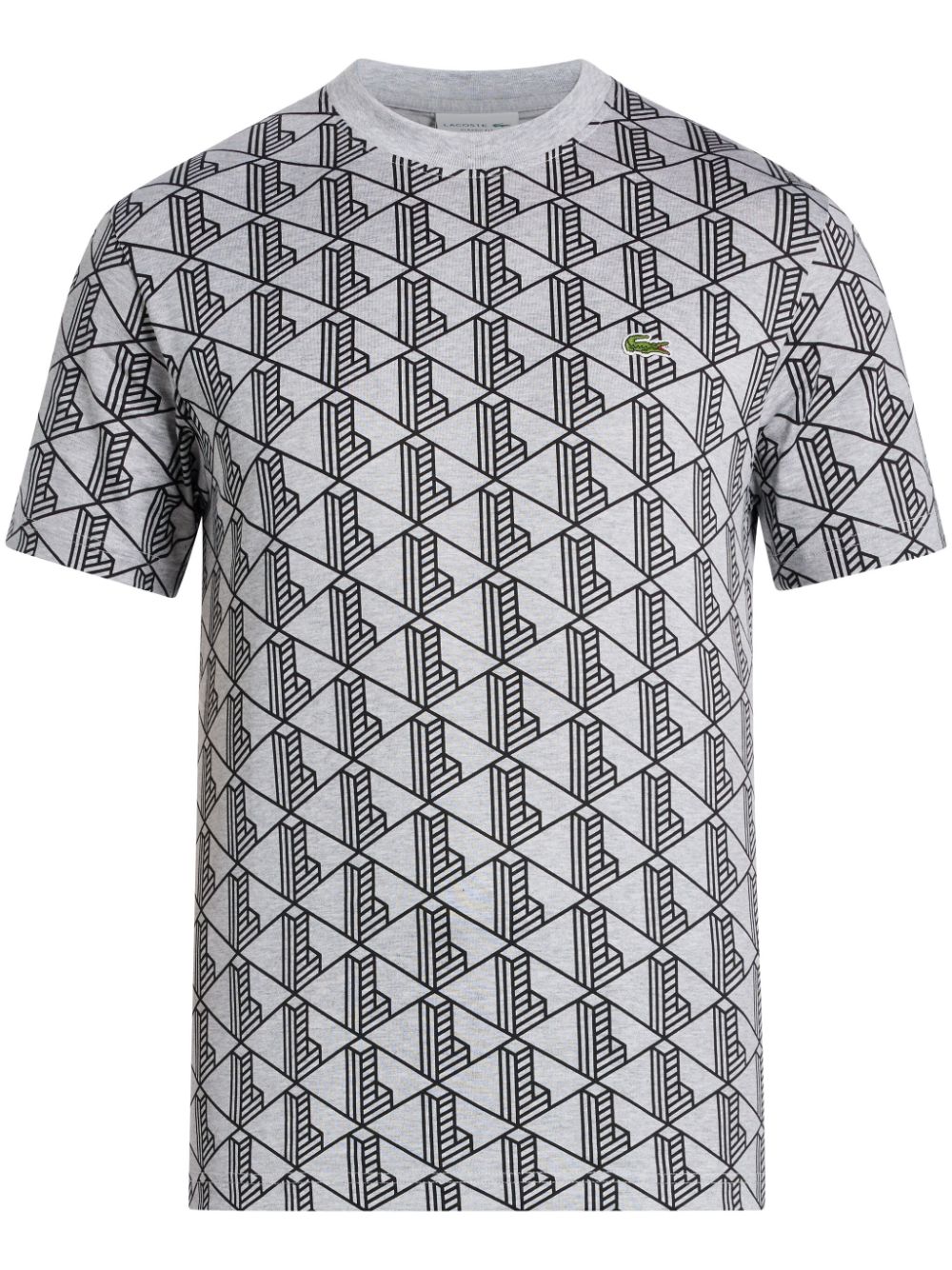 Lacoste monogram-pattern T-shirt Grey Maison-Kitsune Men T-Shirts
