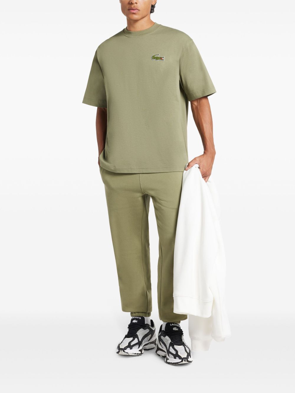 Maison-Kitsune Lacoste logo-appliqué T-shirt Green Men T-Shirts
