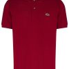 Maison-Kitsune Polo Shirts Men Lacoste logo-embroidered short-sleeve Polo Shirt Red