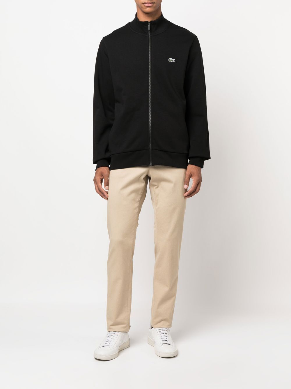 Men Sweatshirts Maison-Kitsune Lacoste high-neck zip-fastening Sweatshirt Black
