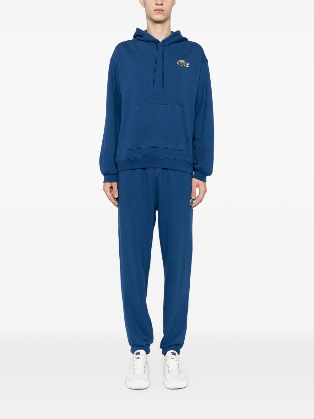 Lacoste Loose Fit Badge Hoodie Blue Maison-Kitsune Men Hoodies