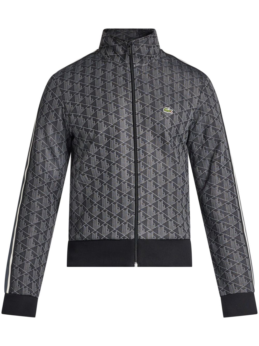 Lacoste Paris-monogram zip-up Sweatshirt Black Maison-Kitsune Men Sweatshirts