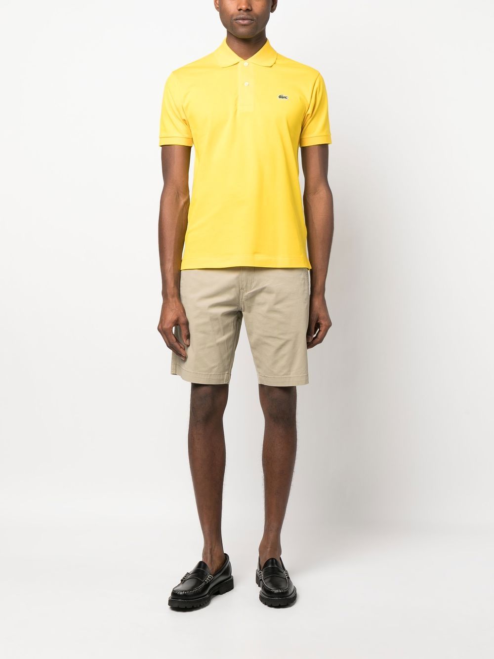 Lacoste L.12.12 logo-embroidered Polo Shirt Yellow Men Polo Shirts Maison-Kitsune