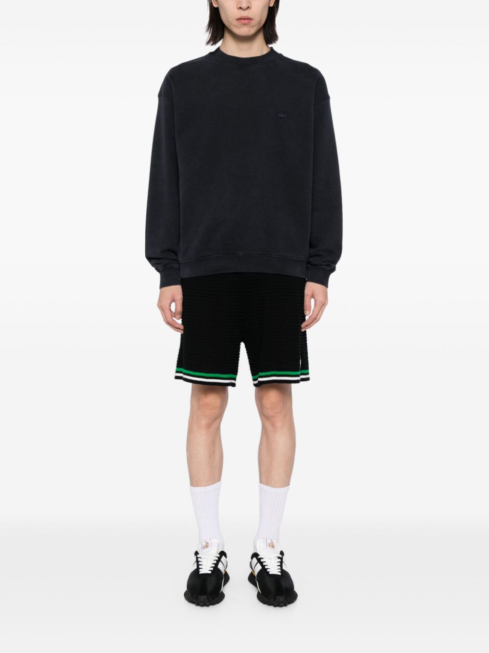 Lacoste logo-patched Sweatshirt Black Maison-Kitsune Men Sweatshirts