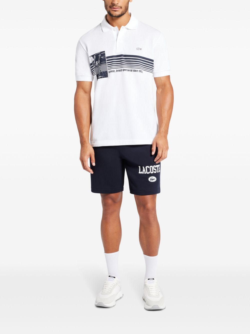 Lacoste French Made Cotton Polo Shirt White Maison-Kitsune Men Polo Shirts