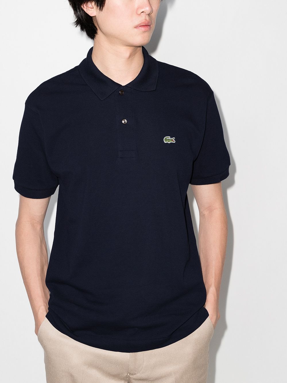 Men Polo Shirts Maison-Kitsune Lacoste logo-appliqué Polo Shirt Blue