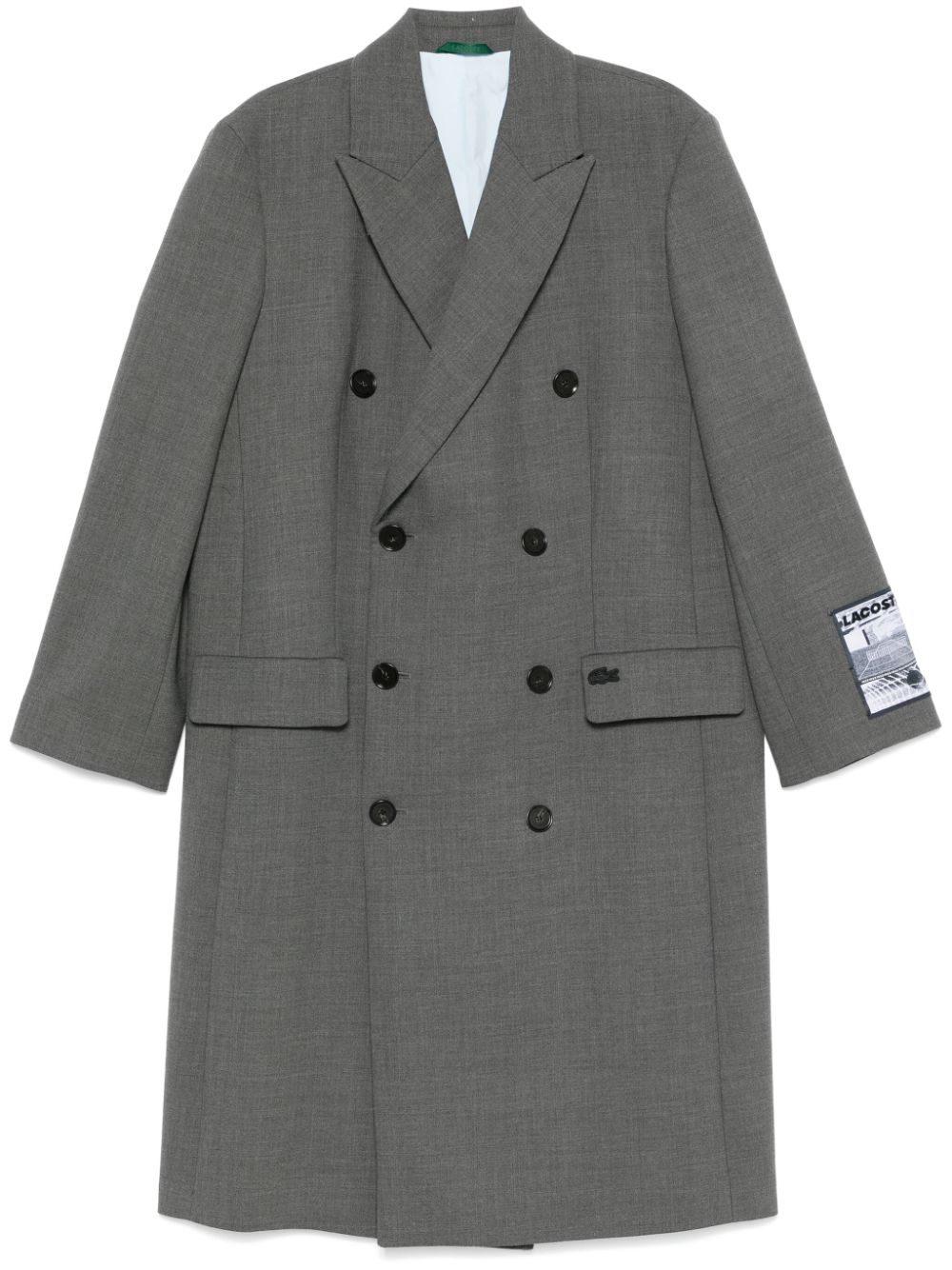 Maison-Kitsune Lacoste double-breasted Coat Grey Men Double Breasted Coats