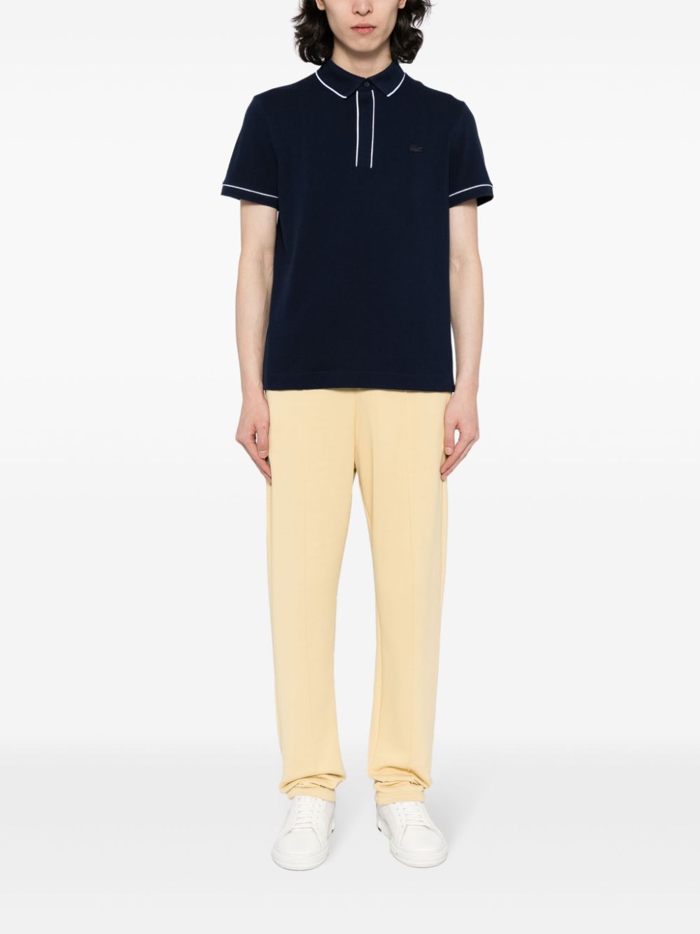 Lacoste contrast-trim Polo Shirt Blue Maison-Kitsune Men Polo Shirts