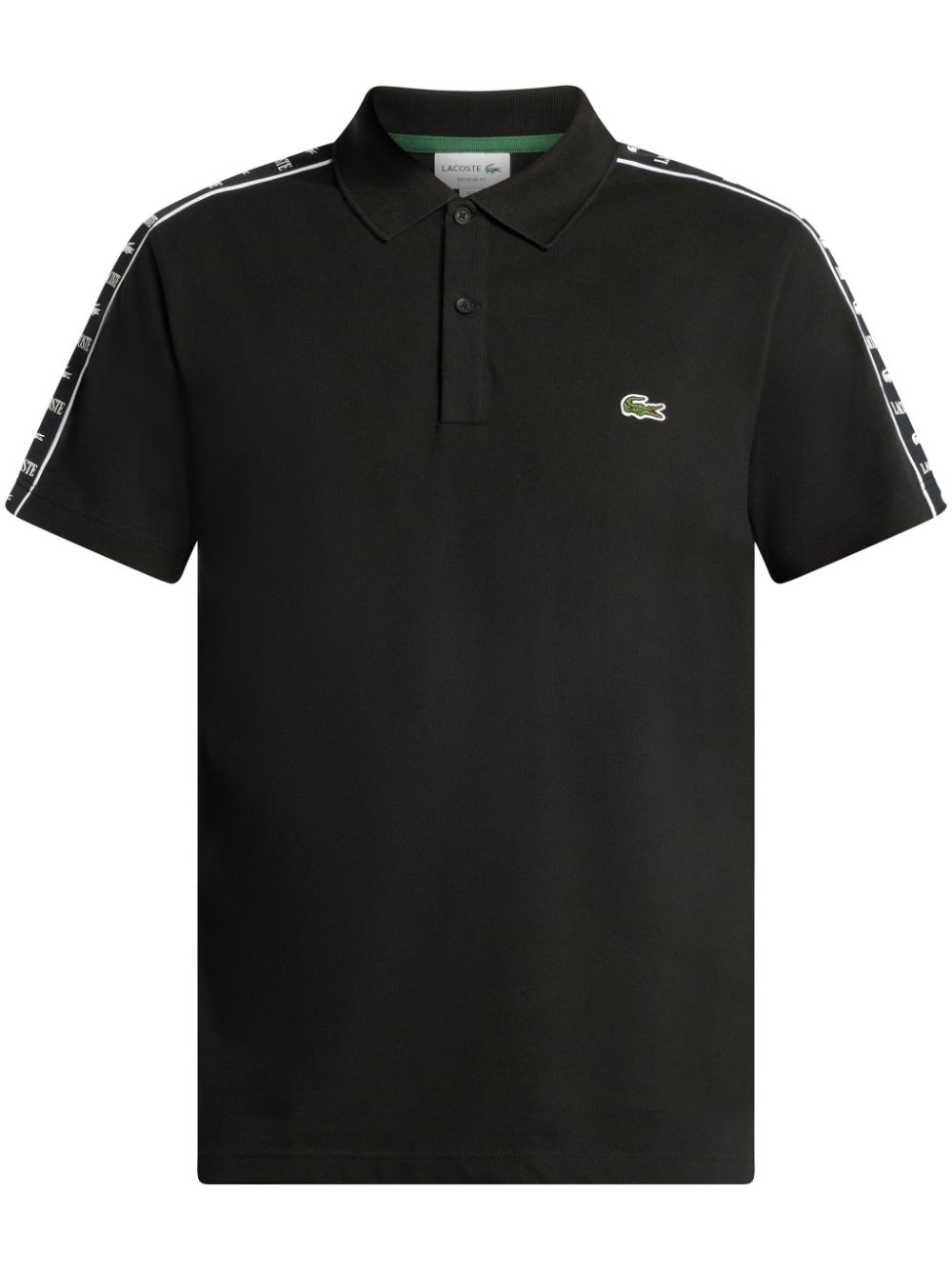 Maison-Kitsune Polo Shirts Men Lacoste logo-embroidered side-stripe Polo Shirt Black