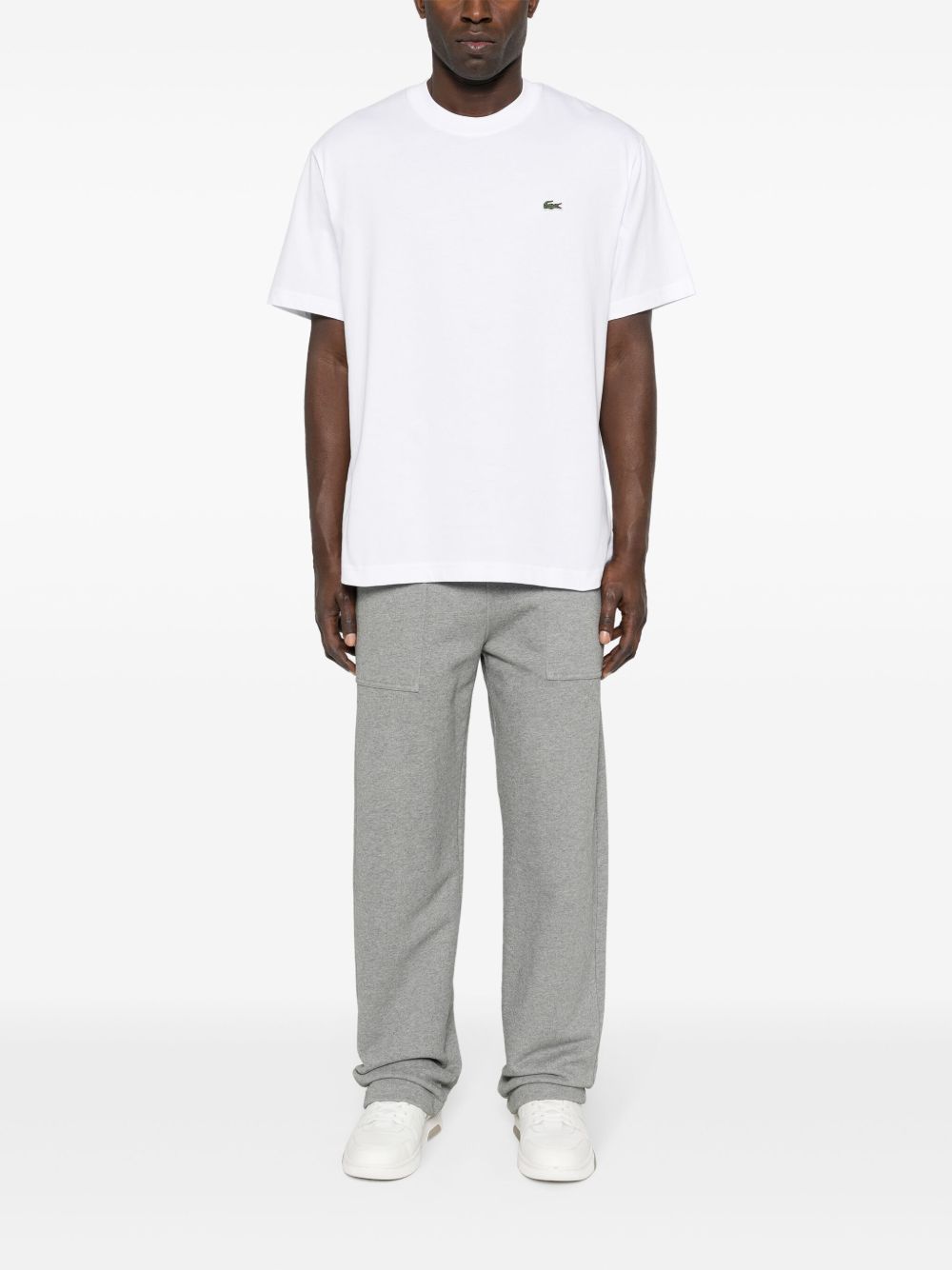 Lacoste logo-patch Cotton T-shirt White Men T-Shirts Maison-Kitsune