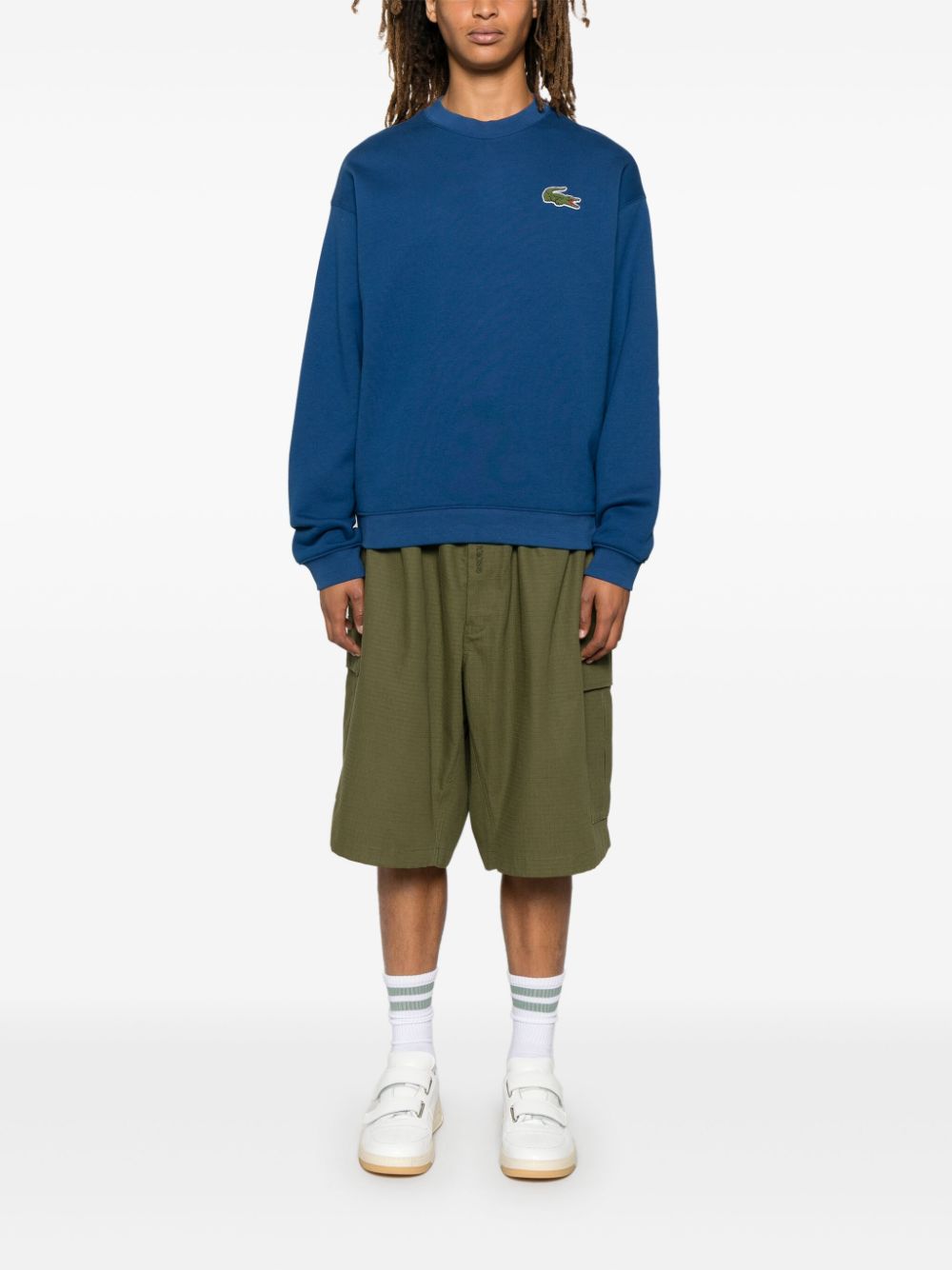 Lacoste logo-embroidered Sweatshirt Blue Men Sweatshirts Maison-Kitsune