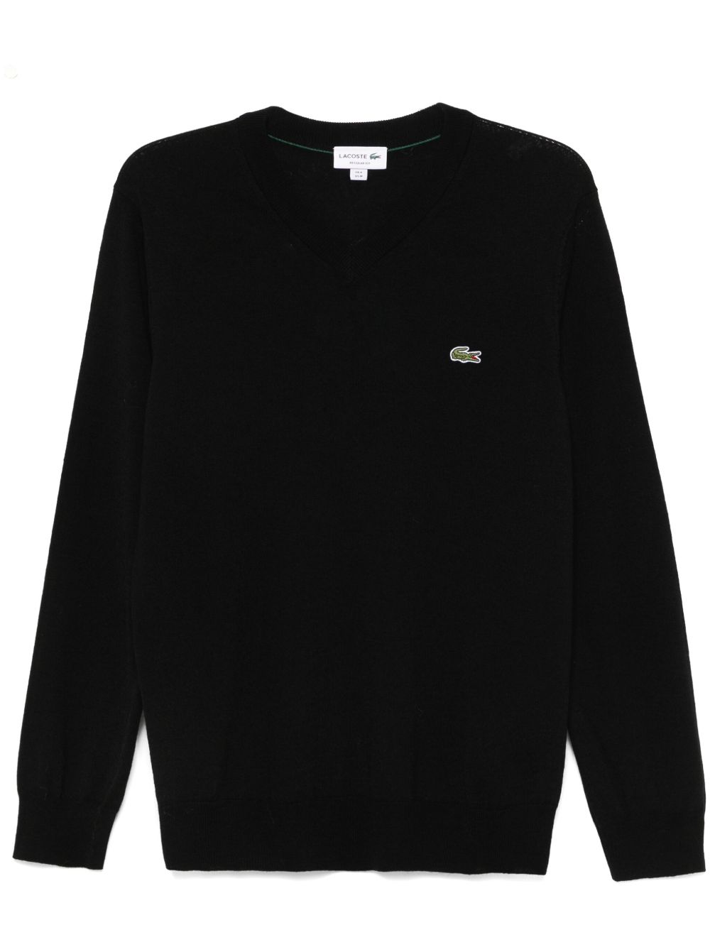 Men Knitted Sweaters Maison-Kitsune Lacoste V-neck Sweater Black