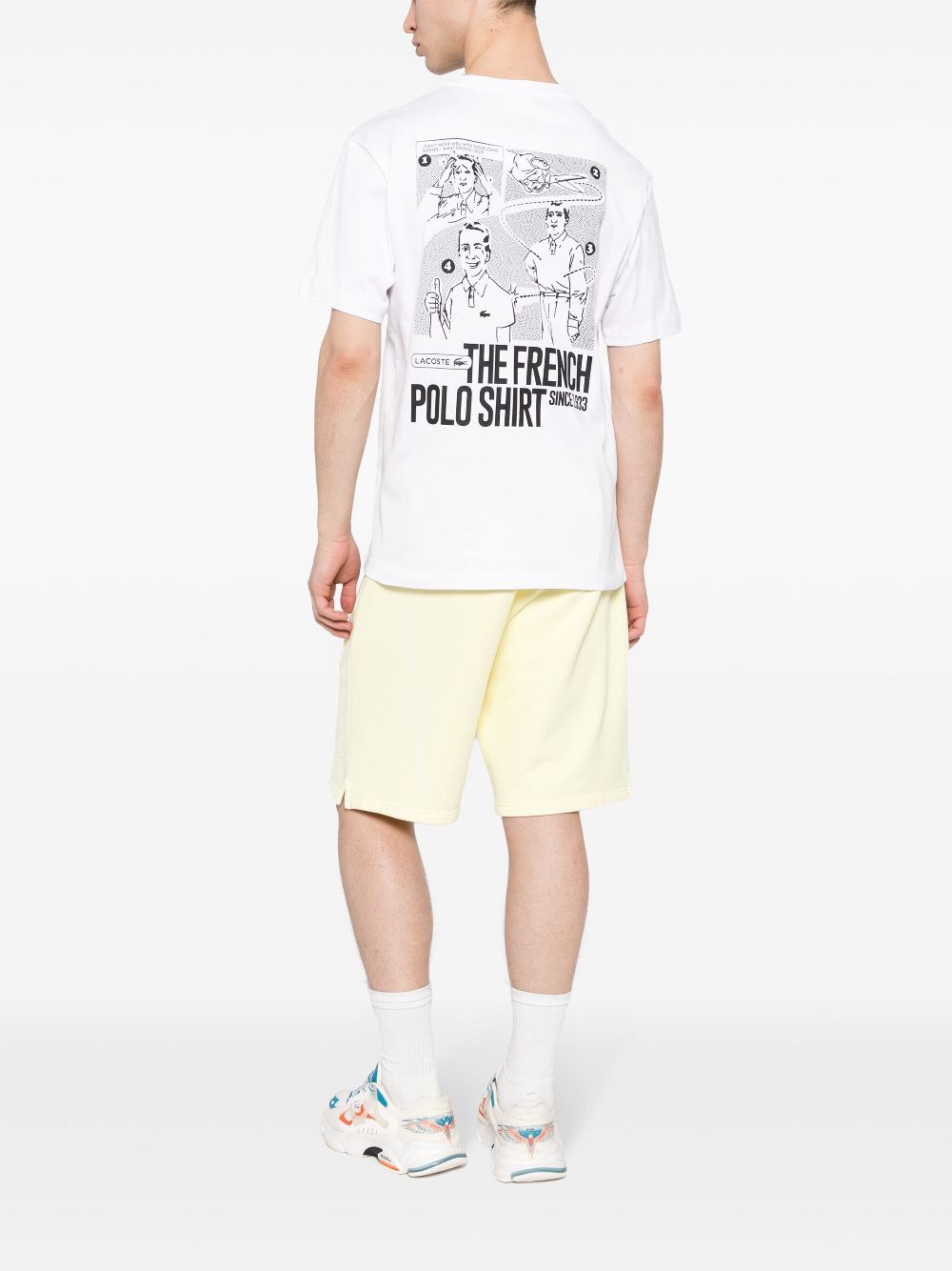 Maison-Kitsune T-Shirts Men Lacoste graphic-print Cotton T-shirt White