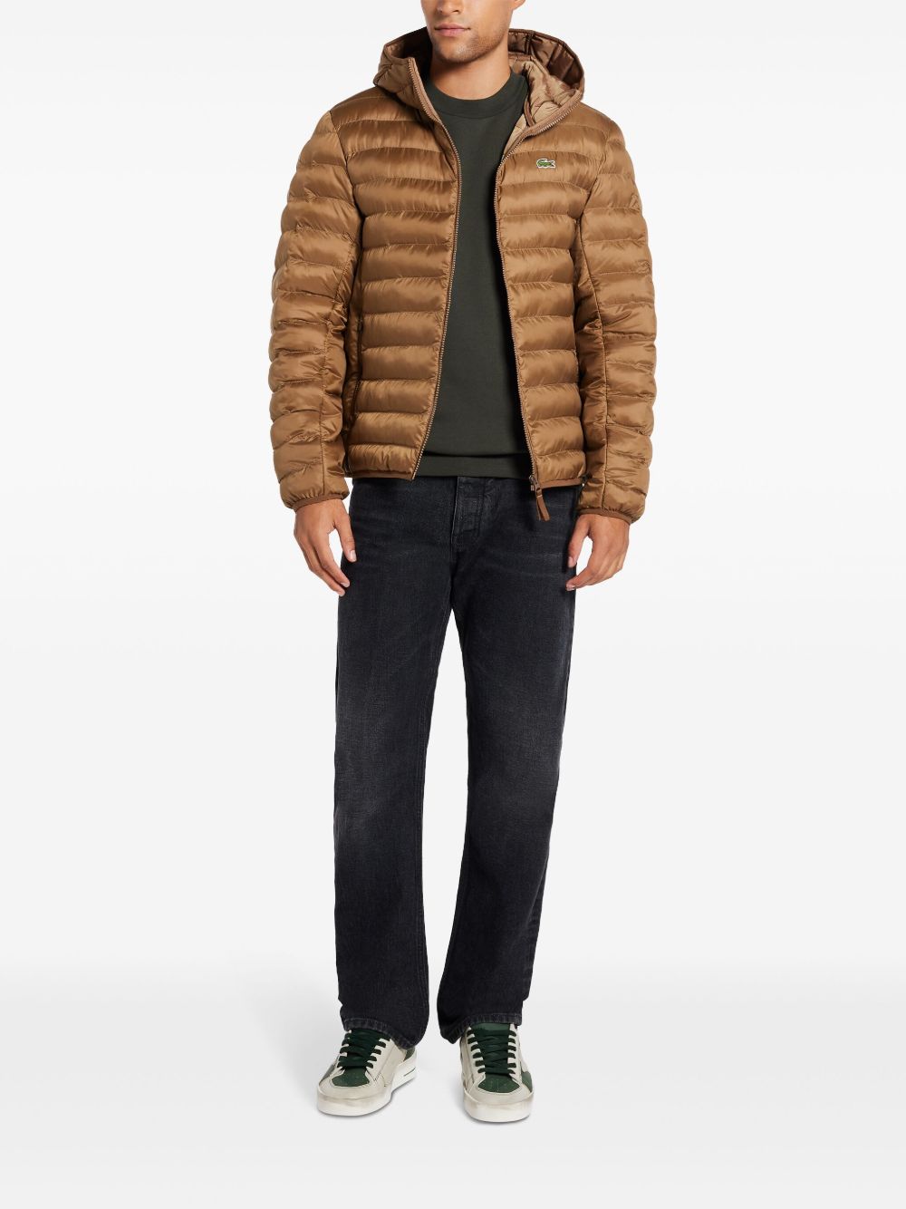 Maison-Kitsune Down Jackets Men Lacoste Padded Jacket Brown