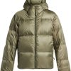 Lacoste logo-patch Padded Jacket Green Men Down Jackets Maison-Kitsune