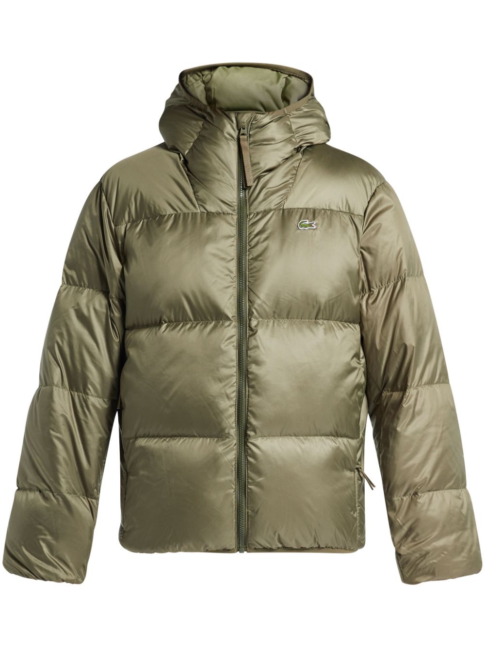 Lacoste logo-patch Padded Jacket Green Men Down Jackets Maison-Kitsune