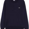 Lacoste logo-embroidered Sweater Blue Men Knitted Sweaters Maison-Kitsune