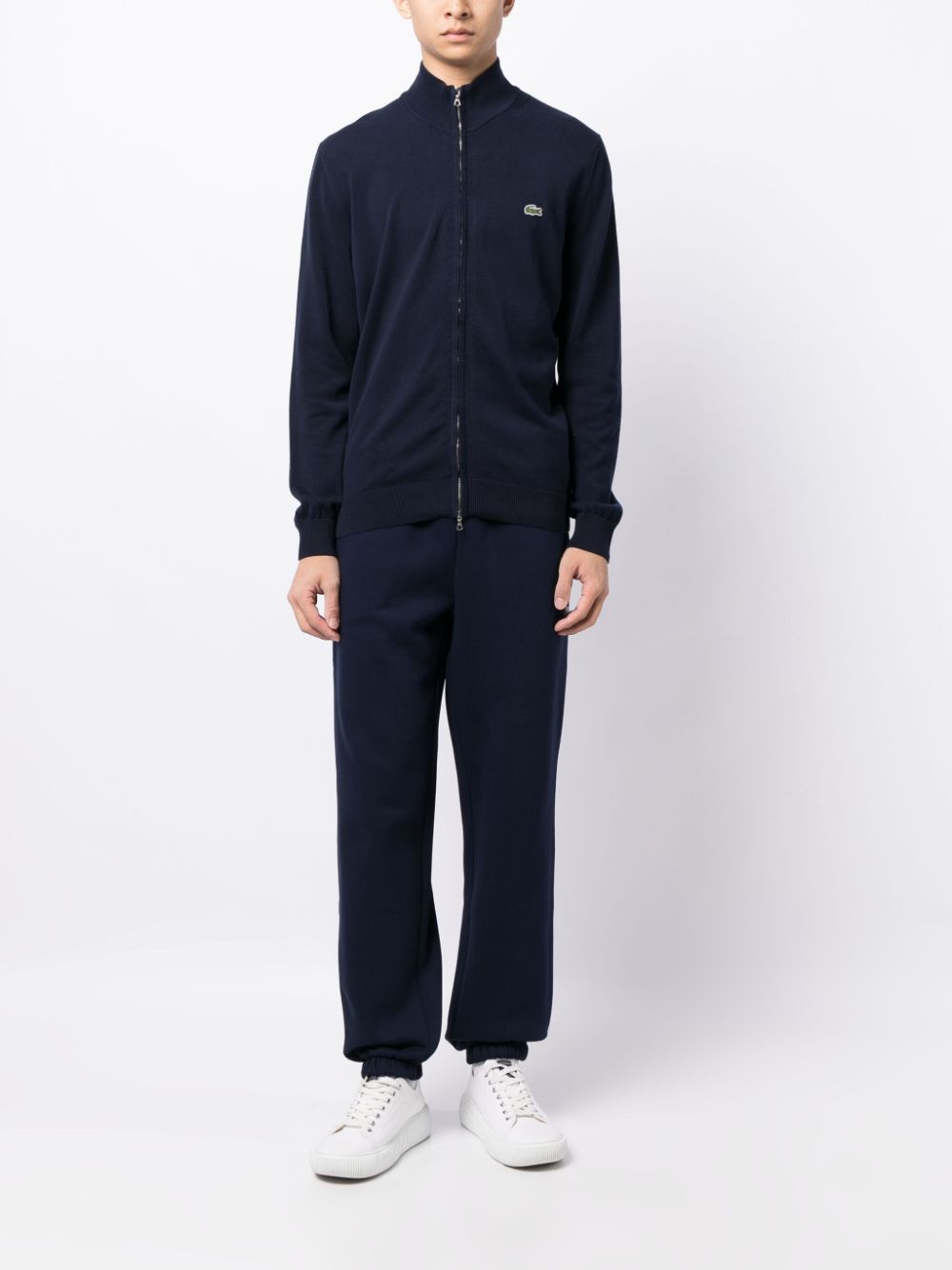 Lacoste Crocodile logo-patch zip-up Sweatshirt Blue Men Sweatshirts Maison-Kitsune