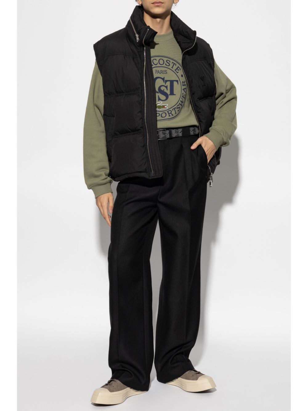 Lacoste Logo Stamp Sweater Green Men Sweatshirts Maison-Kitsune