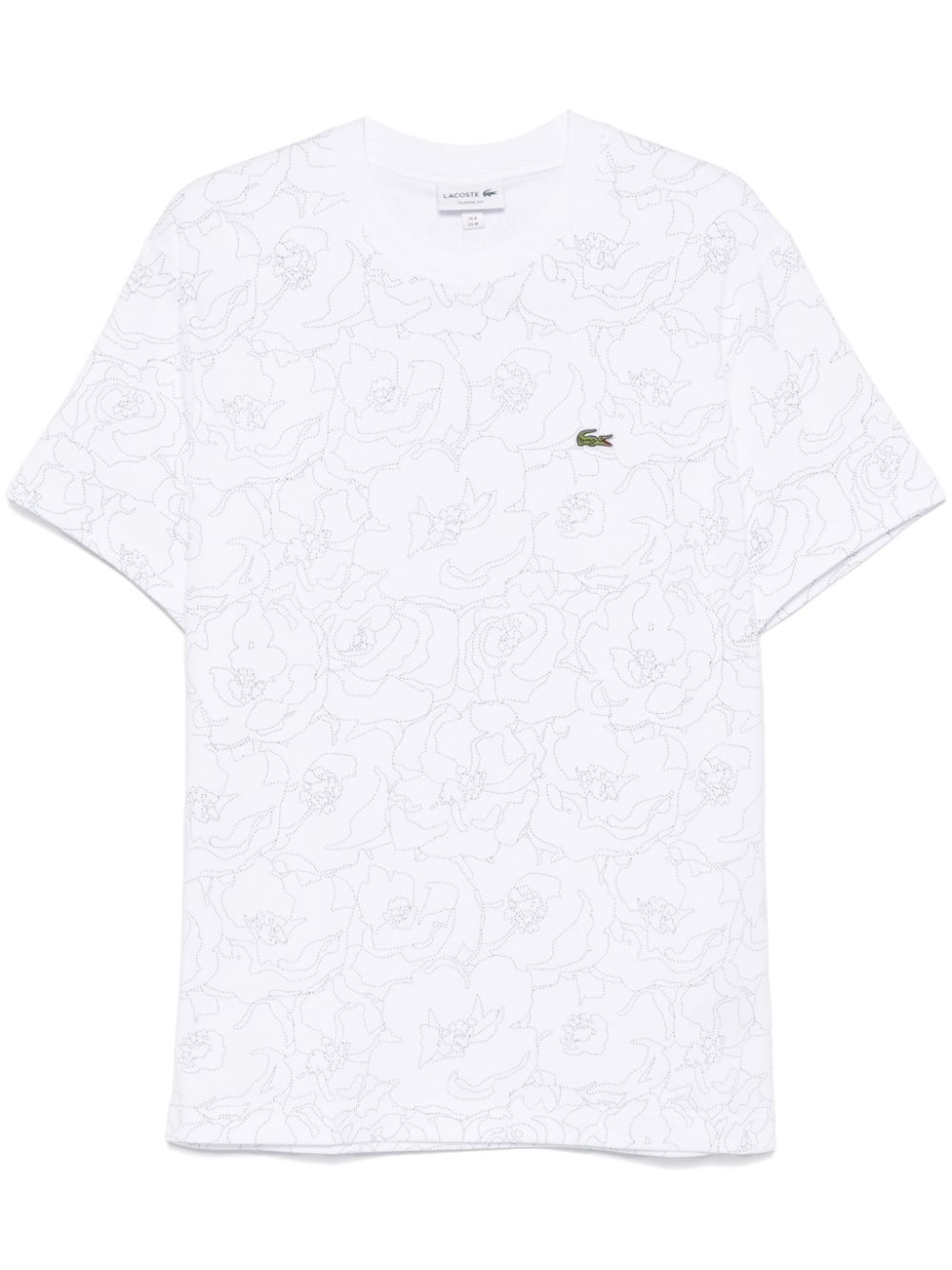 Men T-Shirts Maison-Kitsune Lacoste floral-print Cotton T-shirt White