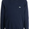 Maison-Kitsune Sweatshirts Men Lacoste Logo Embroidery Sweatshirt Blue