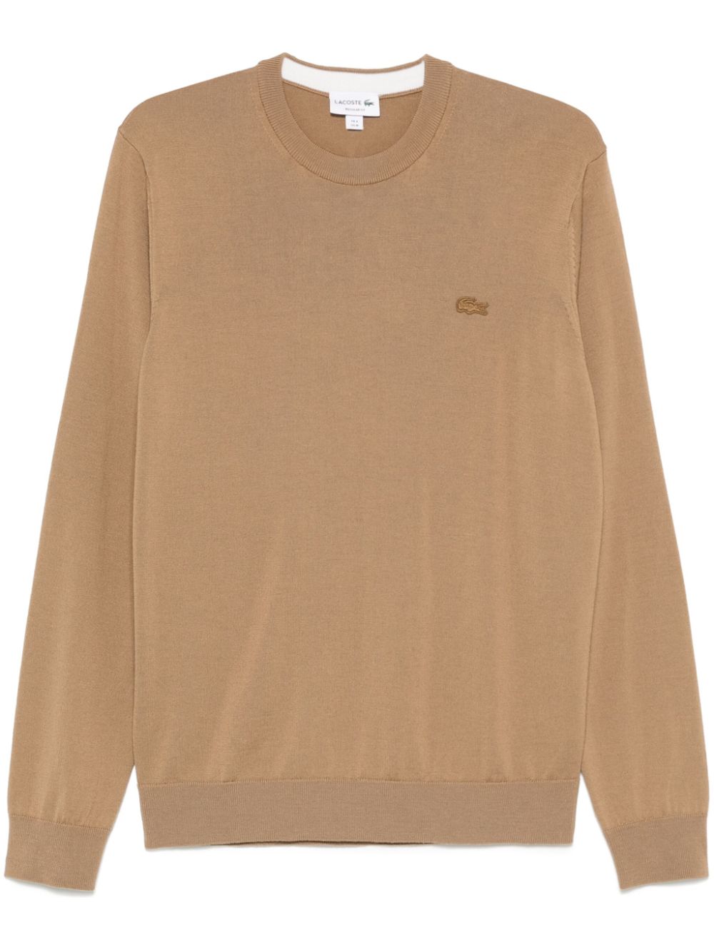 Maison-Kitsune Lacoste crocodile-patch Sweater Brown Men Knitted Sweaters