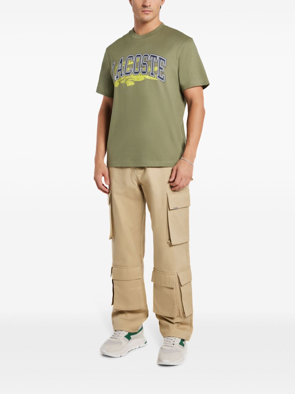 Lacoste Jersey Cotton T-shirt Green Maison-Kitsune Men T-Shirts