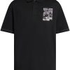Maison-Kitsune Polo Shirts Men Lacoste Movement graphic-print Polo Shirt Black