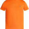 Maison-Kitsune T-Shirts Men Lacoste logo-appliqué T-shirt Orange