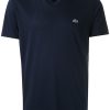 Lacoste logo-appliqué V-neck Cotton T-shirt Blue Maison-Kitsune Men T-Shirts