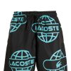 Maison-Kitsune Swim & Board Shorts Men Lacoste Globe-print Swim Shorts Black