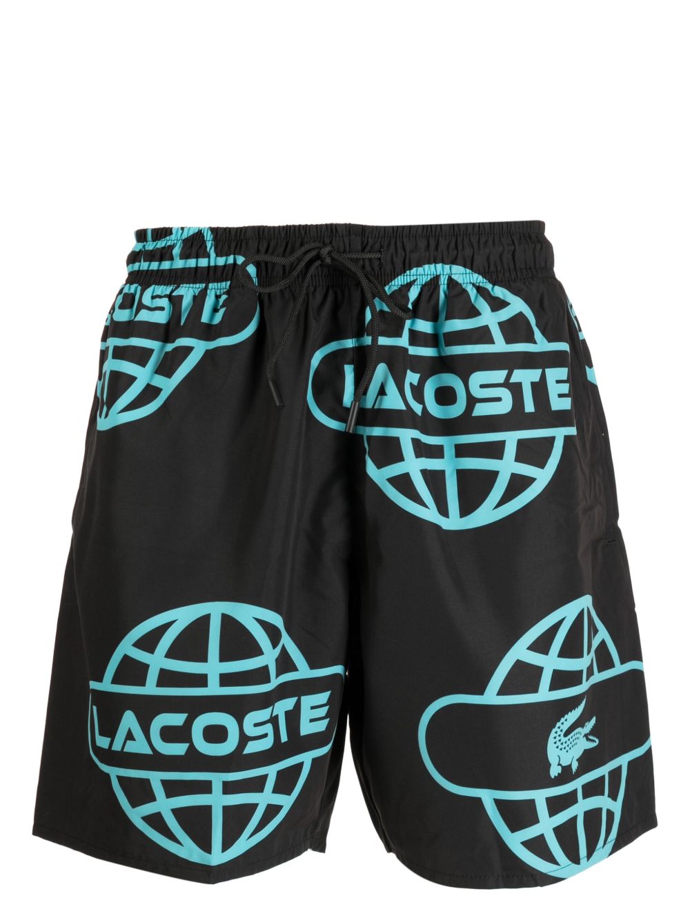 Maison-Kitsune Swim & Board Shorts Men Lacoste Globe-print Swim Shorts Black