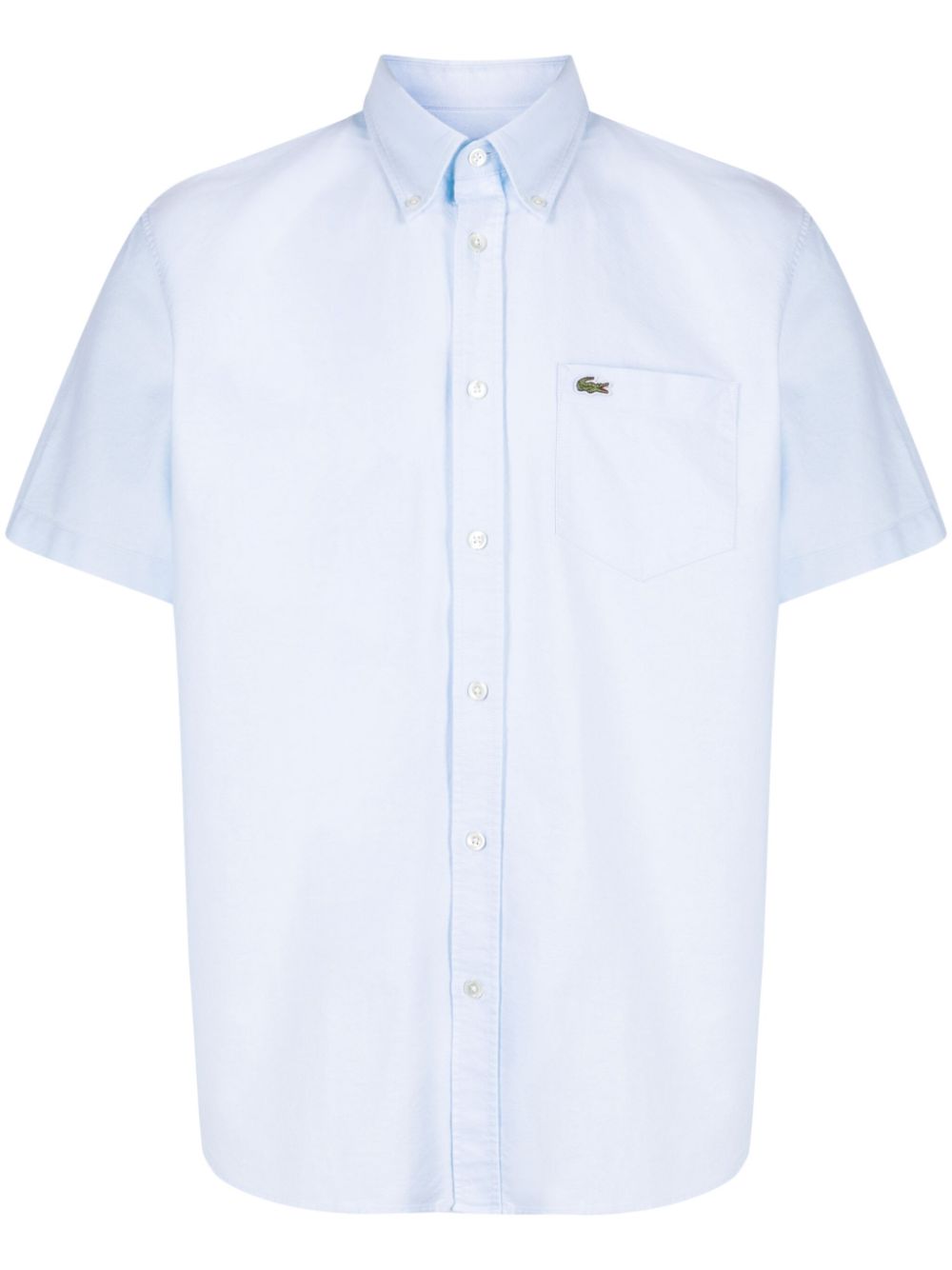 Lacoste logo-patch Cotton Shirt Blue Men Shirts Maison-Kitsune