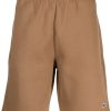 Men Bermuda Shorts Maison-Kitsune Lacoste logo-embroidered Jersey Shorts Brown