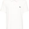 Men Polo Shirts Maison-Kitsune Lacoste logo-appliqué Velvet Polo Shirt White