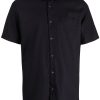 Maison-Kitsune Shirts Men Lacoste logo-embroidered Cotton Shirt Blue