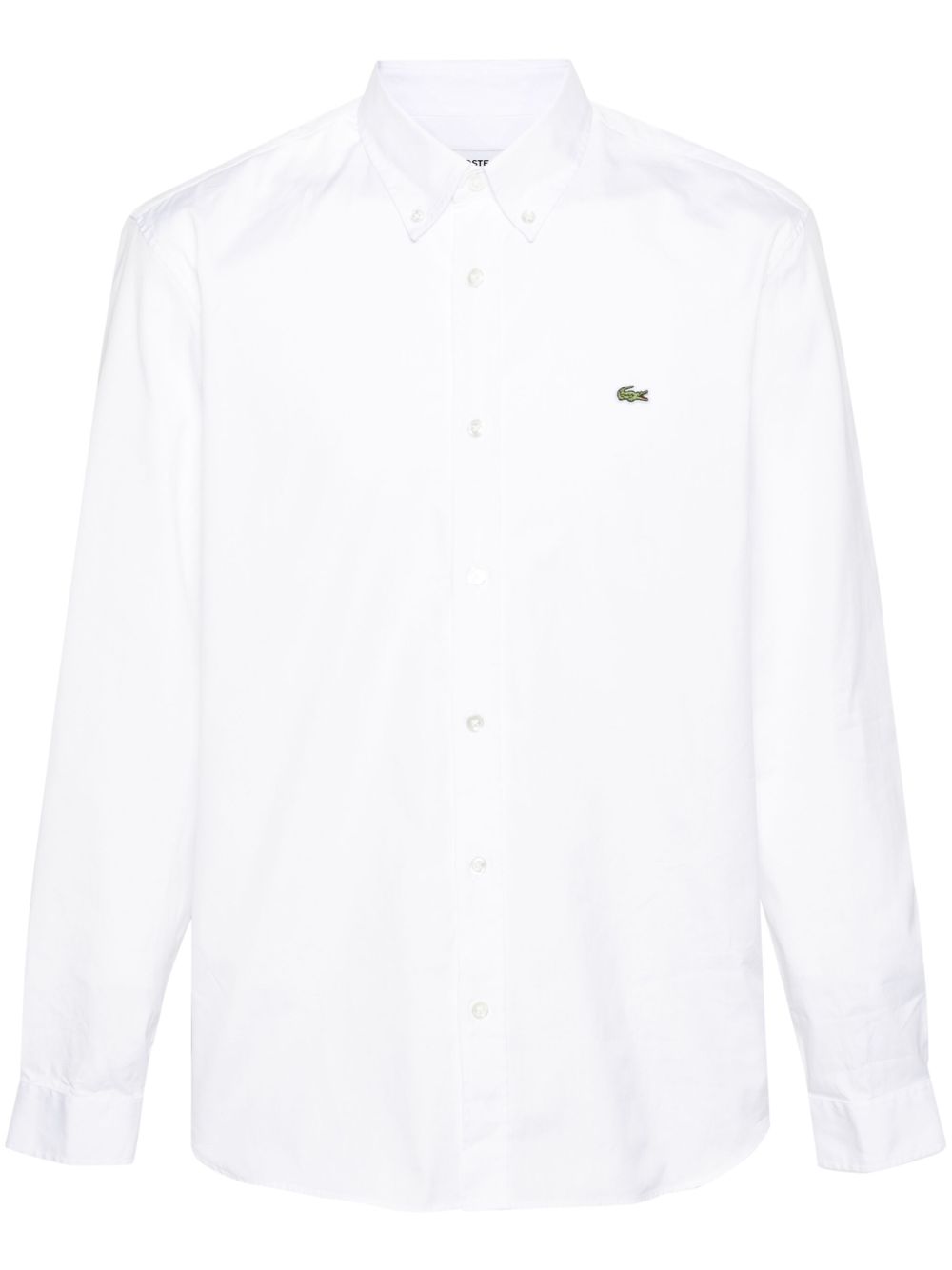 Maison-Kitsune Shirts Men Lacoste logo-patch Cotton Shirt White