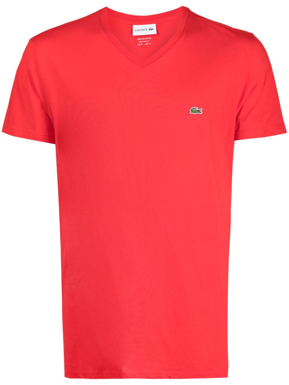 Lacoste logo-embroidered Cotton T-shirt Red Men T-Shirts Maison-Kitsune
