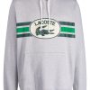 Maison-Kitsune Lacoste logo-print Cotton Hoodie Grey Men Hoodies